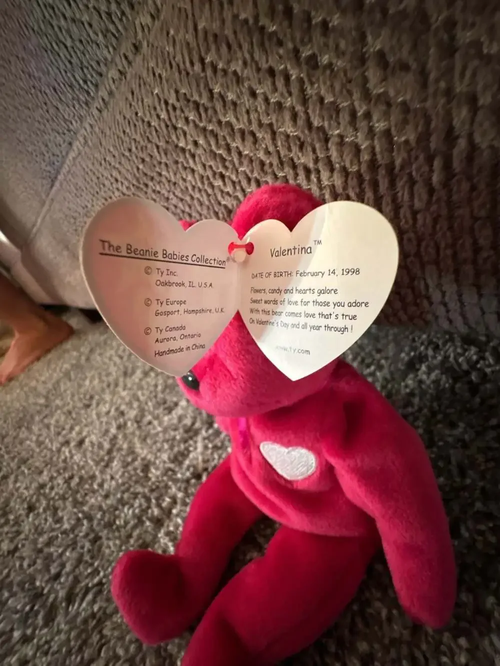 Ty Beanie Baby Valentina The Bear (1998)